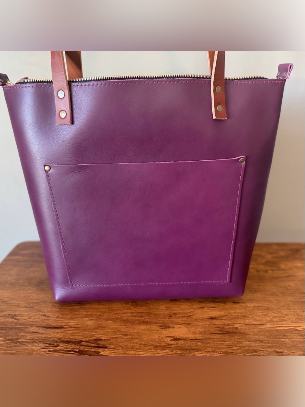 Portland Leather Goods Medium Zip Tote In Lollipop Bnnu